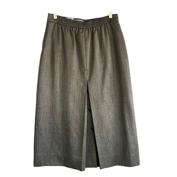 MARE SPORT Vintage Wool & Silk Midi Skirt Lined Pockets SIze Italy 46 / US 10 - Picture 3 of 8